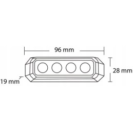 LED įspėjamoji lemputė 12w 12 24v oranžinė priekinė