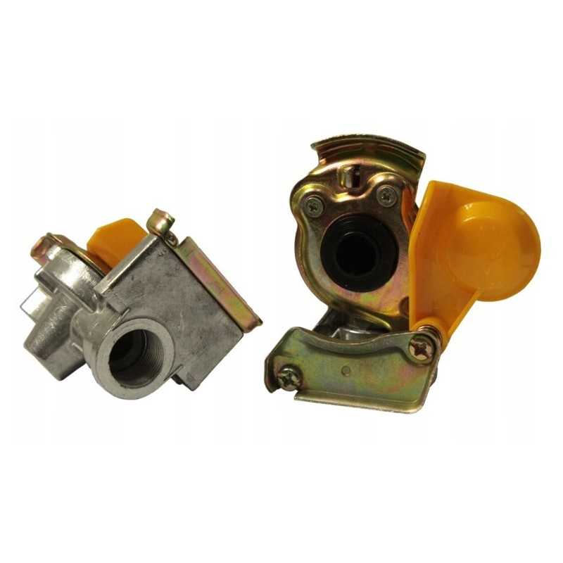 Pneumatinė jungtis su vožtuvu m22x1 5 geltona