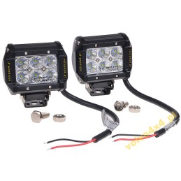 Halogeninė darbo lempa 18w led cree 36w 4x4 komplektas
