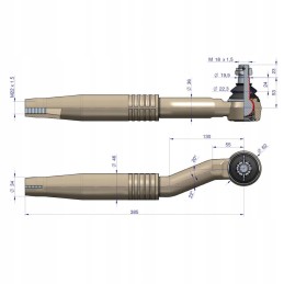 Jungtis, kairysis strypo galas Fendt 385mm m22x1 5