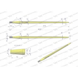 Krautuvas, universalus, tiesus, l 810 mm, naudojamas: