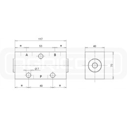 Hidraulinis vožtuvo daliklis 50 50 1 2 40 60 l