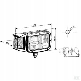 Dešinysis stačiakampis halogeninis žibintas, prisukamas