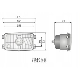 Priekinis žibintas H4 Wesem Pes1 41710 156x93mm Zetor