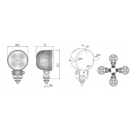 LED darbo lempa 2000lm Wesem CRC5H 53303 87x72mm