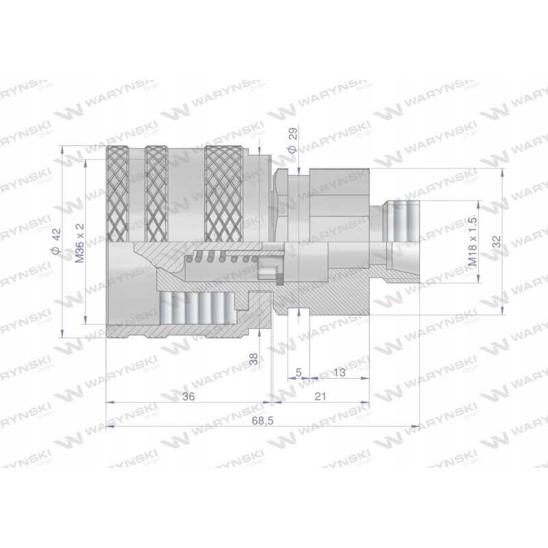 Prisukama greitoji hidraulinė jungtis, M18x1 kištukas 5