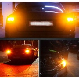 45 LED lemputė Py21W Bau15S, oranžinė kryptis