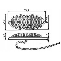 Raudona LED lempa 12v 24v kontūro žymeklio spalvos