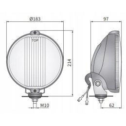 Mėlynas H3 kelio žibintas 183x97, apvalus su raštu