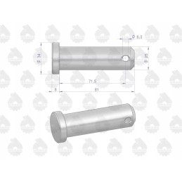 Apatinės trauklės jungties kaištis 80450096 88450083