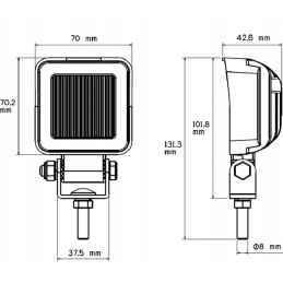 Kvadratinė LED darbo lempa 8w 720lm