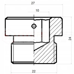 Hidraulinis kaištis su sandarinimo sriegiu 22x1 5