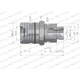 Prisukamas greitosios jungties lizdas 22x1 5 300b Warynski