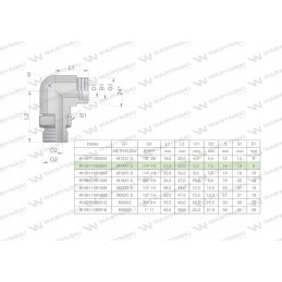 Hidraulinė reguliuojama alkūnė bb m14x1 5 08l x 1 4