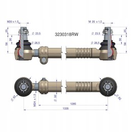 Vairo stovas 1335mm korpusas 955 956 warynski