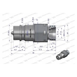 Hidra greitosios jungties kištukas M22x1 5 Warynski