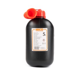 Juodas plastikinis kuro kanistras, 5 litrai, sertifikuotas