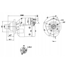 John Deere starteris su pavara 12v 2 7kw 10z