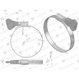 Užveržimo juosta su rankenėle 8 12 sliekinis gnybtas