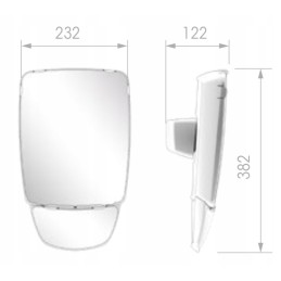 Viršutinis modulinis traktoriaus, krautuvo, ekskavatoriaus veidrodis