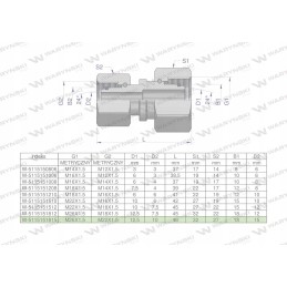 Metrinė hidraulinė jungtis aa m26x1 5 18l x m2