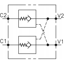 Hidraulinis vožtuvo užraktas cilindrui 3 8 35l