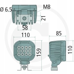 LED darbo šviesa, fokusuota šviesa 5830lm
