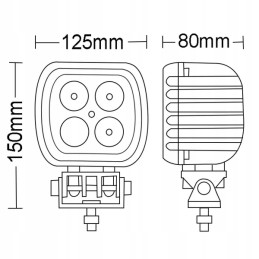 Kvadratinė LED darbo lempa 48w 4050 lm 10 30v