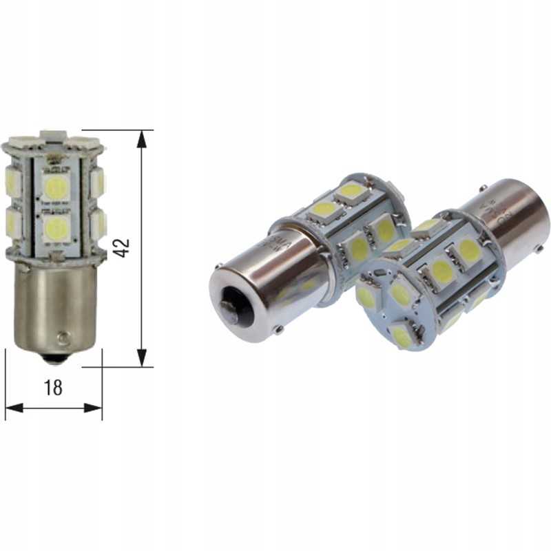LED lemputė bosma 12v 13xsmd 5050 ba15s p21w cob