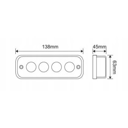 Stačiakampė LED darbo lempa 20w 1750lm Kramp