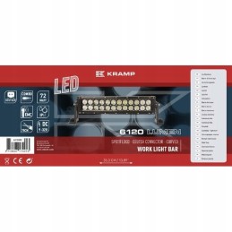 Halogeninė LED lankinė lempa 72w 6120lm 12 24v