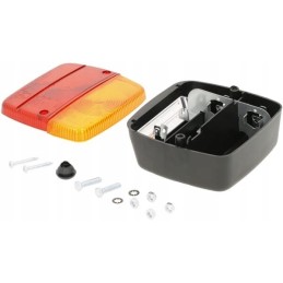 Galinis žibintas, kairysis kvadratas, 12 24v, raudonas