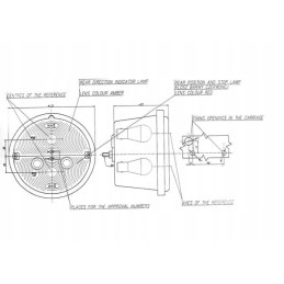 Apvalus kombinuotas galinis žibintas fi 132mm dešinė 12 24