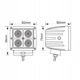 Maža potvynių darbinė lempa 4led 12 24v 1400lm