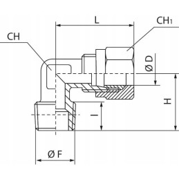 Alkūninė jungtis su dviem veržlėmis eccrt814