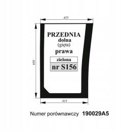 Priekinio stiklo dėklas, lenktas, žalias, dešinysis, motogeneris