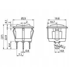 Tolimųjų šviesų jungiklis 12v 20 amperų 20mm