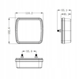 LED galinis kombinuotas žibintas TL dešinėje, 3 funkcijos, 34 LED