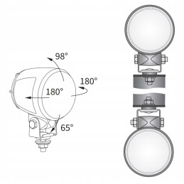 Darbinė lempa ff 24v h3 su kabeliu ir stiprintuvo jungtimi