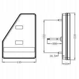 Galinis žibintas su trikampiu, 45LED, kairysis, traktorius