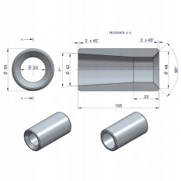 Sunkus krautuvas tiesi 1200 mm apvali rankovė