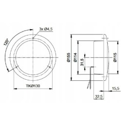 LED galinis žibintas fi 155mm 12v 100055000 j