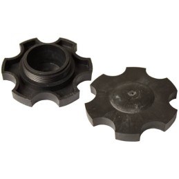 Plastikinis kuro bako dangtelis su senu sriegiu