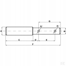 Viršutinės jungties kaištis 19 mm 25 mm kat. 1 2