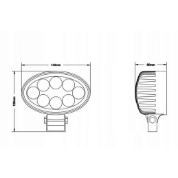 Darbinė lempa 8 LED 24W 9 32V 1800lm halogeninė 4x4