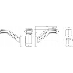 Priekinis, galinis ir dešinysis kairės pusės gabaritinis žibintas
