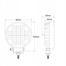 Darbo lempa 16led potvynio jungiklis 12 24v 2400lm
