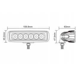 LED darbo lempa stačiakampė 18w 1440 lm 10 30v s