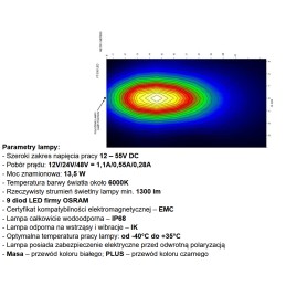 Ursus LED darbo lempa, prožektorius, atbulinės eigos atšvaitas