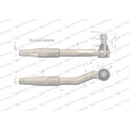 Kairė vairo jungtis 415 mm m22x1 5